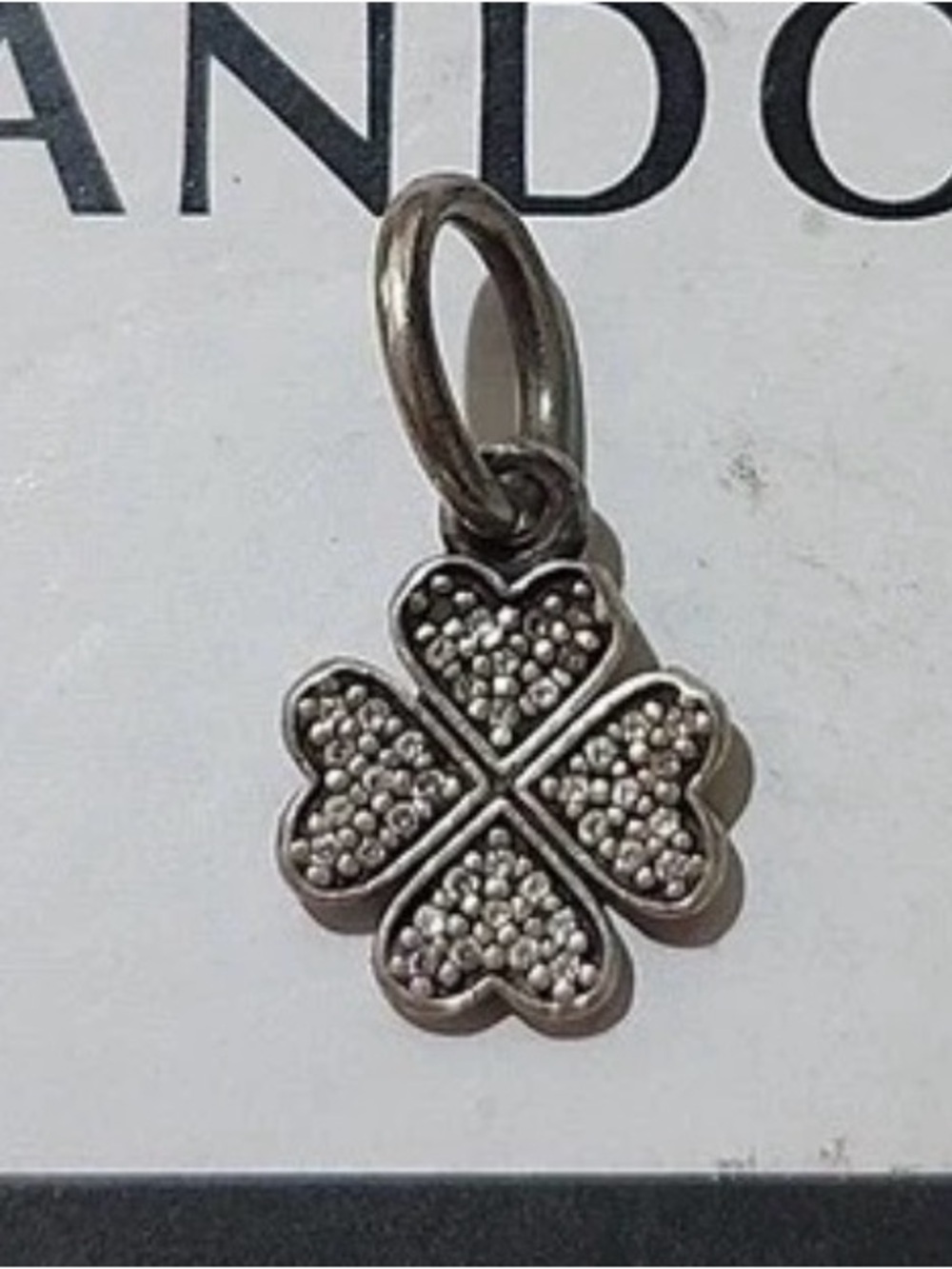 ☘️❤️Retired Pandora Lucky Charm – Authentic Sterling Silver Collectible❤️☘️